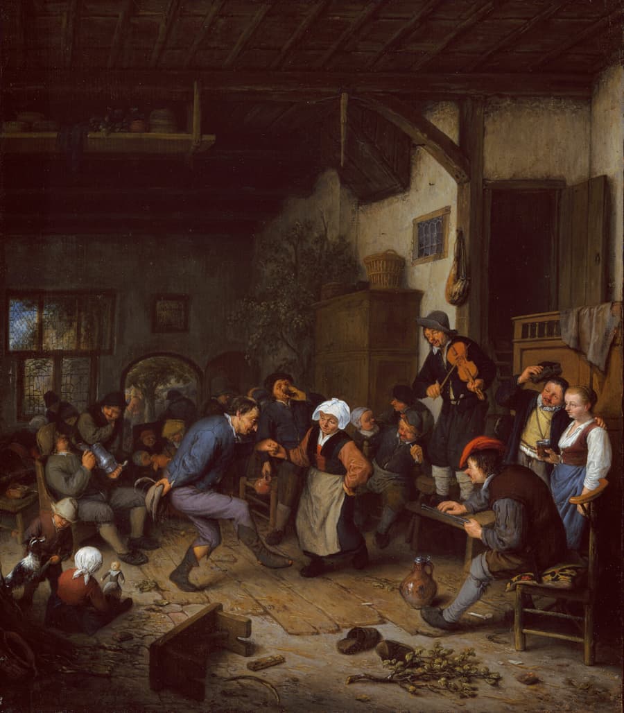 Merrymakers in an Inn, Adriaen van Ostade, 1674
